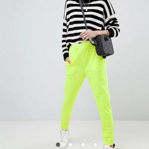SOLD -ASOS Neon Skinny Track Pant with pockets - Sz 8